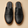 ZORVEN Pebbled Penny Loafer Mules