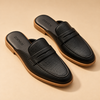 ZORVEN Pebbled Penny Loafer Mules