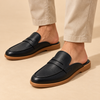 ZORVEN Pebbled Penny Loafer Mules