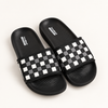 Black Checkered Slides for Men