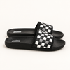 Black Checkered Slides for Men
