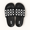 Black Checkered Slides for Men