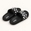 Black Checkered Slides for Men