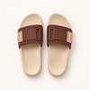 Beige & Brown Strap Slides for Men