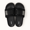 Black Wide Strap Slides for Men