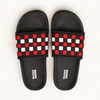 Black Red & White Checkered Slides for Men