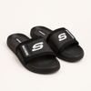 Black Logo Strap Slides for Men