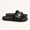 Black Logo Strap Slides for Men