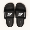 Black Logo Strap Slides for Men
