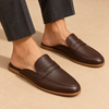 ZORVEN Pebbled Penny Loafer Mules