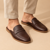 ZORVEN Pebbled Penny Loafer Mules